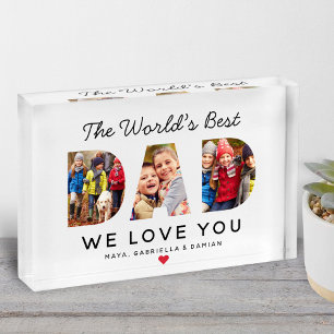 Bester Papa der Welt Benutzerdefinierte Familien-C Fotoblock