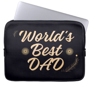 Bester Papa der Welt Einfache Typografie Väter Laptopschutzhülle