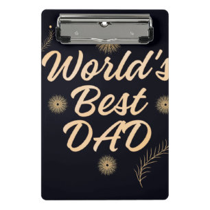 Bester Papa der Welt Einfache Typografie Väter Mini Klemmbrett