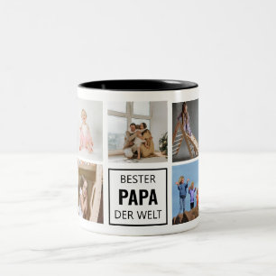Bester Papa der Welt Fototasse Zweifarbige Tasse