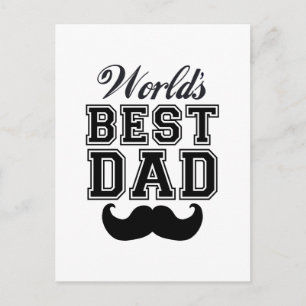 Bester Papa der Welt mit Schnurrbart Postkarte