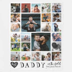 Bester Papa der Welt Modern 24 Foto Fleecedecke
