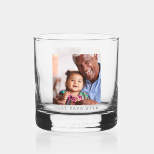 Bester Papa Ever Personalisiertes Foto Einfacher O Whiskyglas