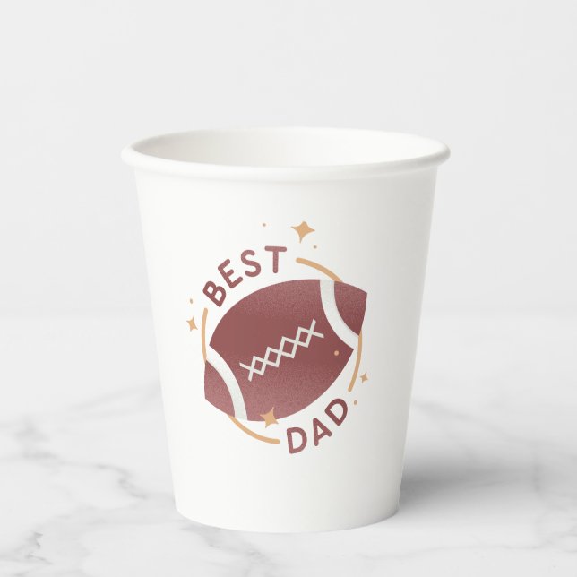 Bester Papa Football  Pappbecher (Vorderseite)