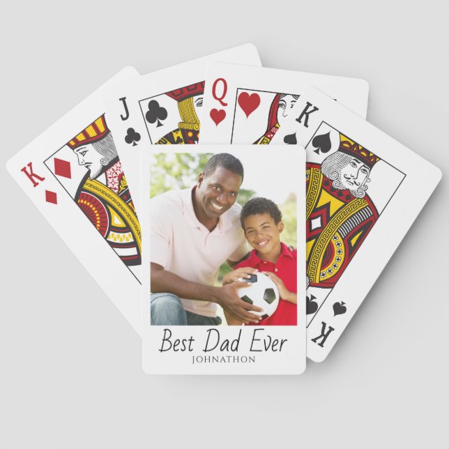 Bester Papa Foto personalisiert  Spielkarten (Rückseite)