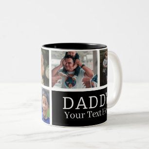 Bester Papa   FotoCollage & Text Zweifarbige Tasse