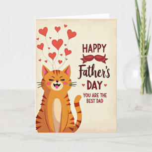 Bester Papa gestreifte Katzenkarte Karte