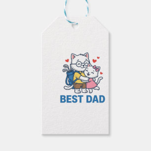 Bester Papa Golf Katze Umarmen Cute Vektor Design_ Geschenkanhänger