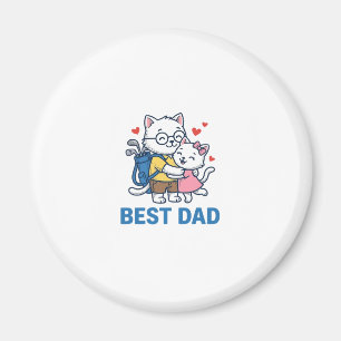 Bester Papa Golf Katze Umarmen Cute Vektor Design_ Magnet