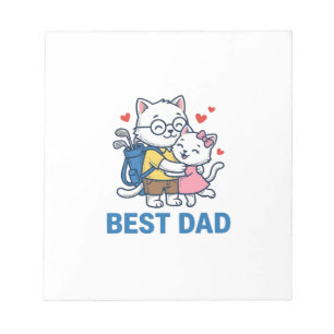 Bester Papa Golf Katze Umarmen Cute Vektor Design_ Notizblock