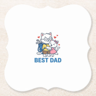 Bester Papa Golf Katze Umarmen Cute Vektor Design_ Untersetzer