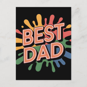 Bester Papa Grafik: Retro-Lettering zum Vatertag Postkarte