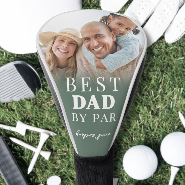Bester Papa Grüner Foto Vater Golf Headcover (Best Dad Green Photo Father Golf Head Cover )