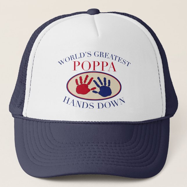 Bester Papa Hands Down Truckerkappe (Vorderseite)