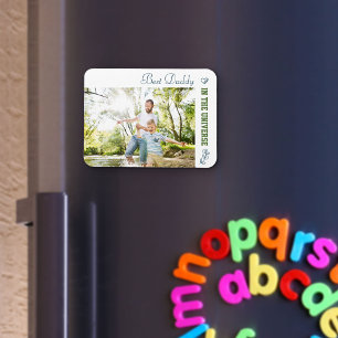 Bester Papa im Universe Custom Foto Magnet