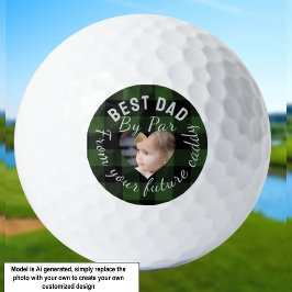 Bester Papa, individuelles Kinderfoto, grüner Buff Golfball