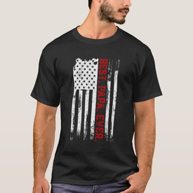 Bester Papa je amerikanischer Flaggenvater -€™S Da T-Shirt (Vorderseite)