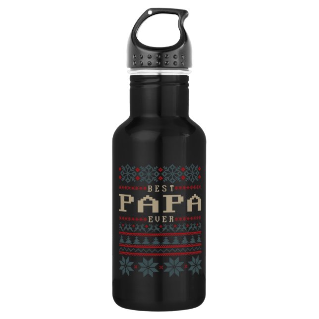 Bester Papa je Edelstahlflasche (Vorderseite)