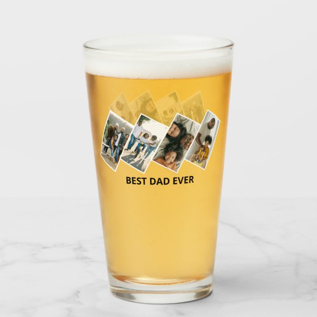 Bester Papa je Foto Collage Glas (Vorne (Gefüllt))