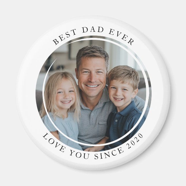 Bester Papa-je-Foto-Magnet Magnet (Vorne)