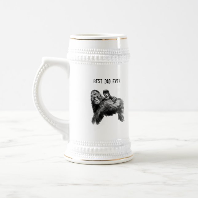 Bester Papa je Gorilla mit Baby Bierglas (Links)