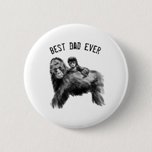 Bester Papa je Gorilla mit Baby Button