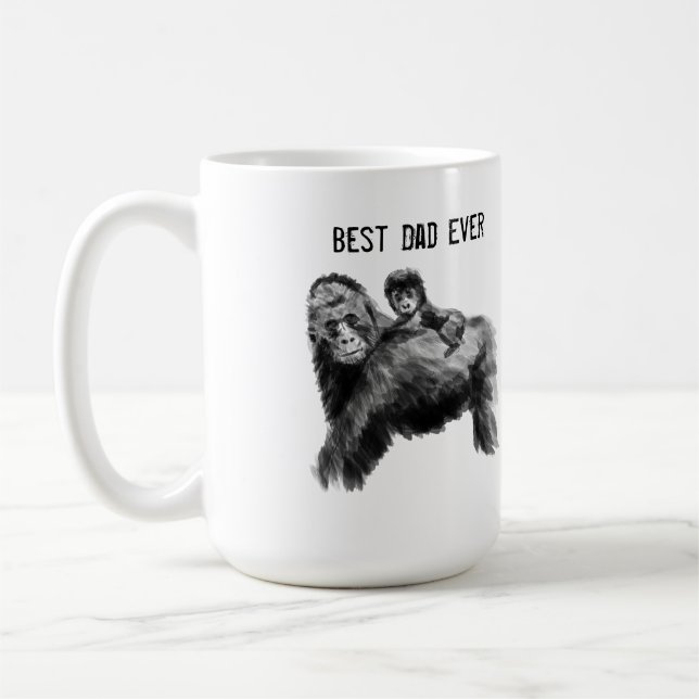 Bester Papa je Gorilla mit Baby Kaffeetasse (Links)