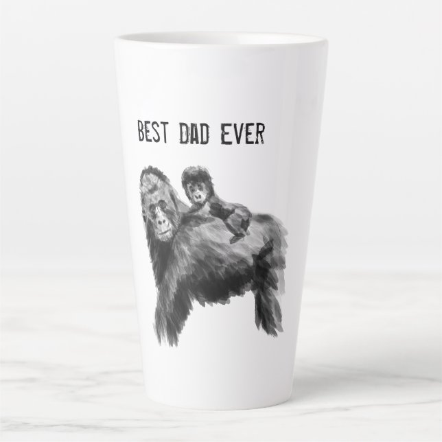 Bester Papa je Gorilla mit Baby Milchtasse (Vorderseite)