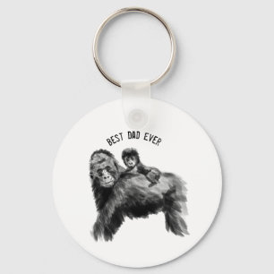 Bester Papa je Gorilla mit Baby Schlüsselanhänger