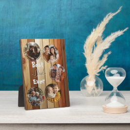 Bester Papa je Holzhintergrund 5 Collage Fotos Fotoplatte