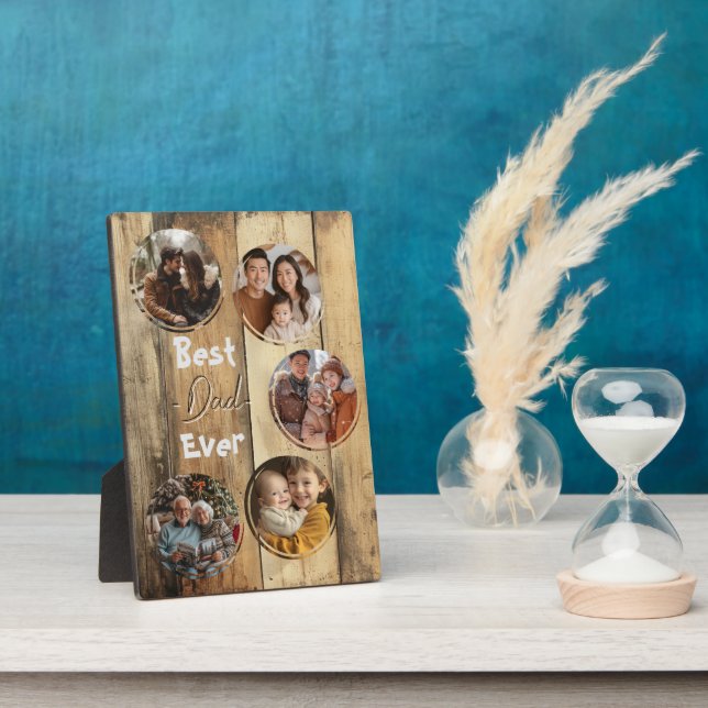 Bester Papa je Holzhintergrund alt Fotoplatte (Seite)