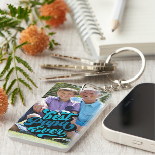 Bester Papa je   Opa-Foto Schlüsselanhänger