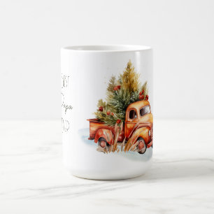 Bester Papa je Retro LKW mit Weihnachtsbaum Kaffeetasse