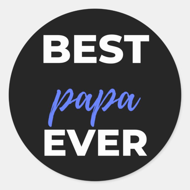 Bester Papa je Runder Aufkleber (Vorderseite)