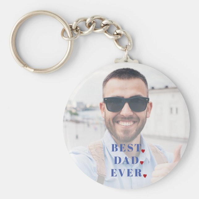 Bester Papa je Typografie Foto insgesamt Schlüssel Schlüsselanhänger (Vorne)