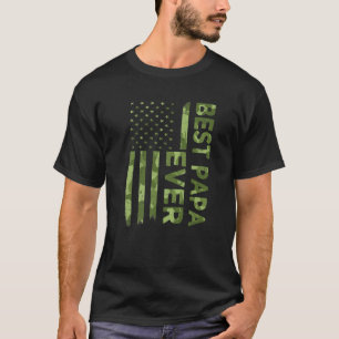 Bester Papa je Vatertag Camouflage American Fl T-Shirt