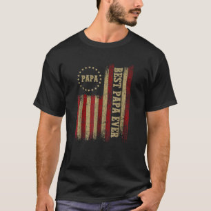 Bester Papa je von Tochter-American Flag Fathers T-Shirt