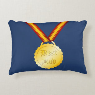 Bester Papa-Medaille zum Vatertag Dekokissen