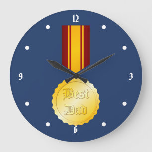 Bester Papa Medaillen-Broche zum Vatertag Große Wanduhr