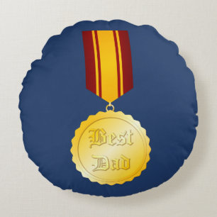 Bester Papa Medaillen-Broche zum Vatertag Rundes Kissen