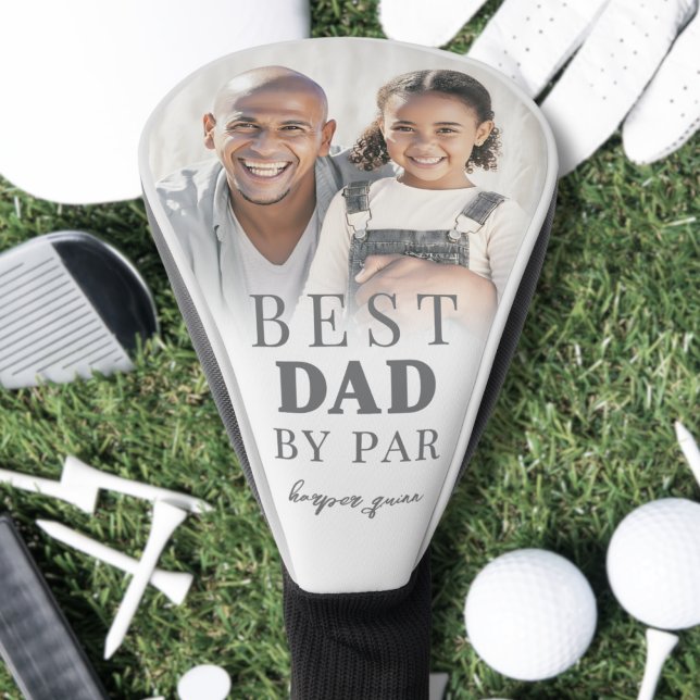 Bester Papa mit individuellem Foto Golf Headcover (Best Dad By Par Photo Father Golf Head Cover )