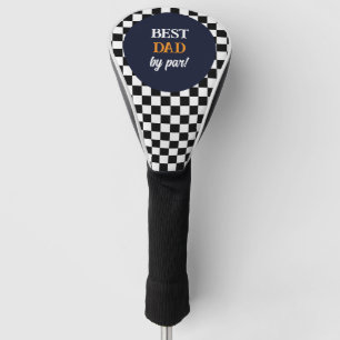 Bester Papa Moderne Schwarz-Weiß Karos Golf Headcover