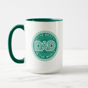 Bester Papa modernes Grün Vatertag Tasse