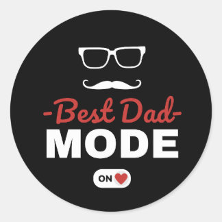 Bester Papa-Modus aktiviert | Cooler Papa-Aufklebe Runder Aufkleber