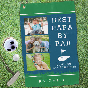 BESTER PAPA NACH PAR 3 Foto-Collage personalisiert Golfhandtuch
