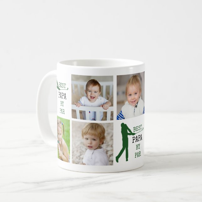 BESTER PAPA NACH PAR 7 Fotocollage Kaffeetasse (Vorderseite Links)