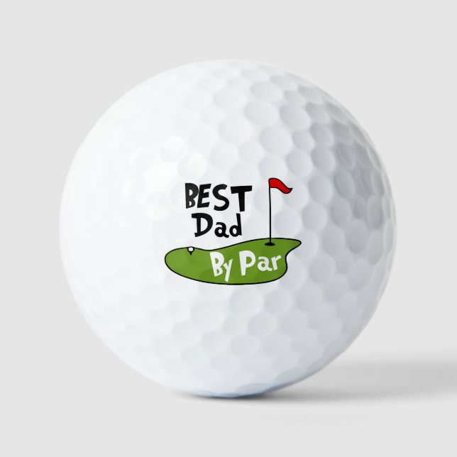 Bester Papa nach Par-Vorgabe Personalisierter Name Golfball (Vorderseite)