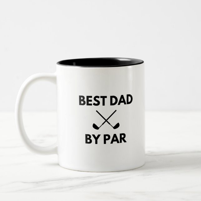 Bester Papa nach Par Zweifarbige Tasse (Links)
