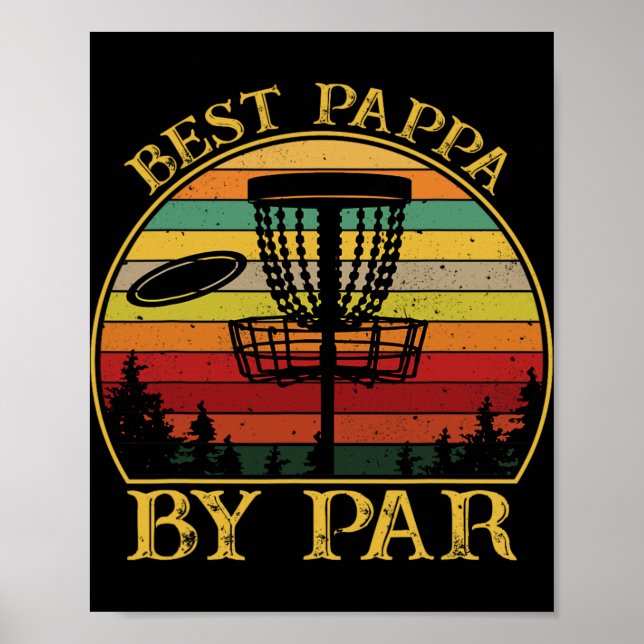 Bester Papa Par-By-Par lustiger Disc-Golf spielend Poster (Vorne)