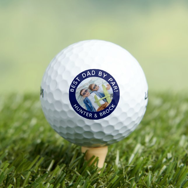 Bester Papa Par Foto Blau Golfball (Insitu T-Shirt)